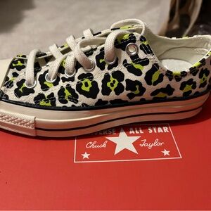 Converse Leopard Print Sneakers - Black and Green